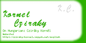 kornel cziraky business card