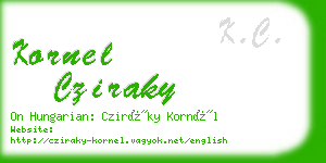 kornel cziraky business card